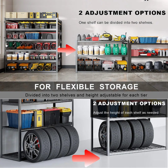 Garage Shelving Heavy Duty , Metal Shelves with Adjustable Garage Storage Shelves