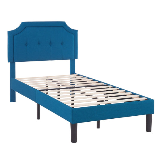 Javlergo Modern Upholstered Bed Frame with Height Adjustable Headboard Heavy-Duty Frame No Box Spring Needed