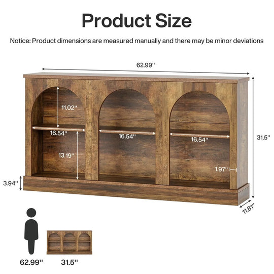 Farmhouse TV Stand for Tvs up to 65 Inches, Farmhouse Entertainment Center with Storage
