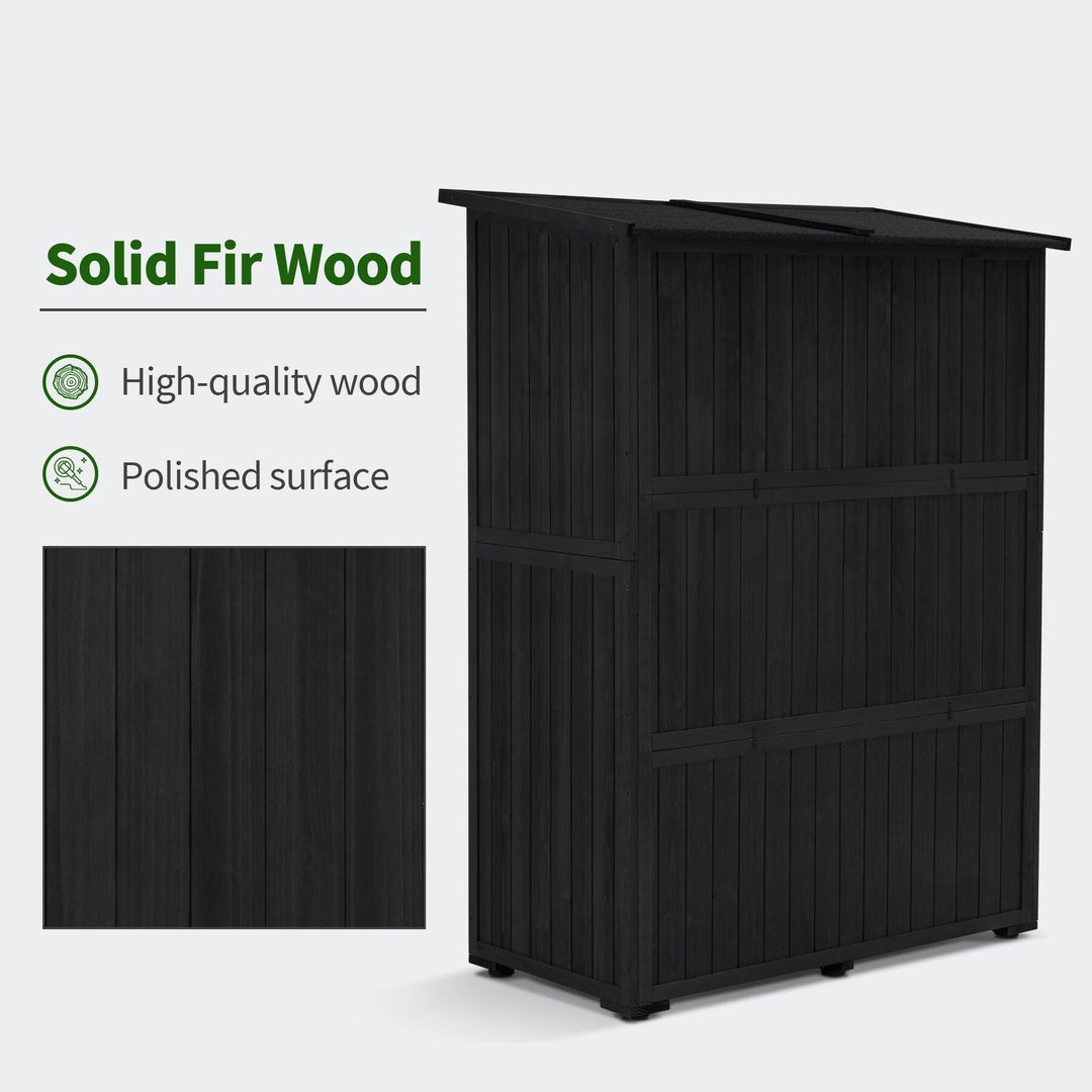 Outdoor Storage Cabinet Shed, Shuttered Doors with Lock, Wooden 0709 / 0808 / 1900