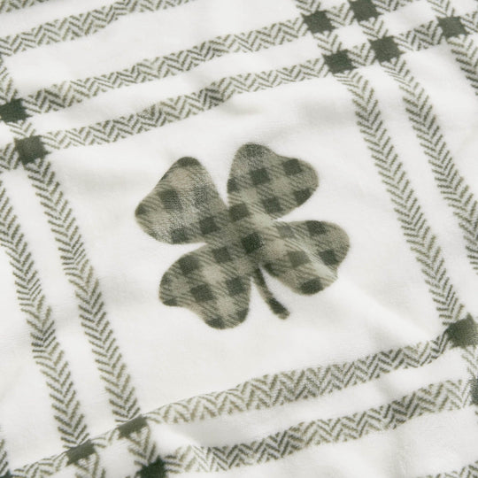 Lucky Clovers Plush Throw Blankets