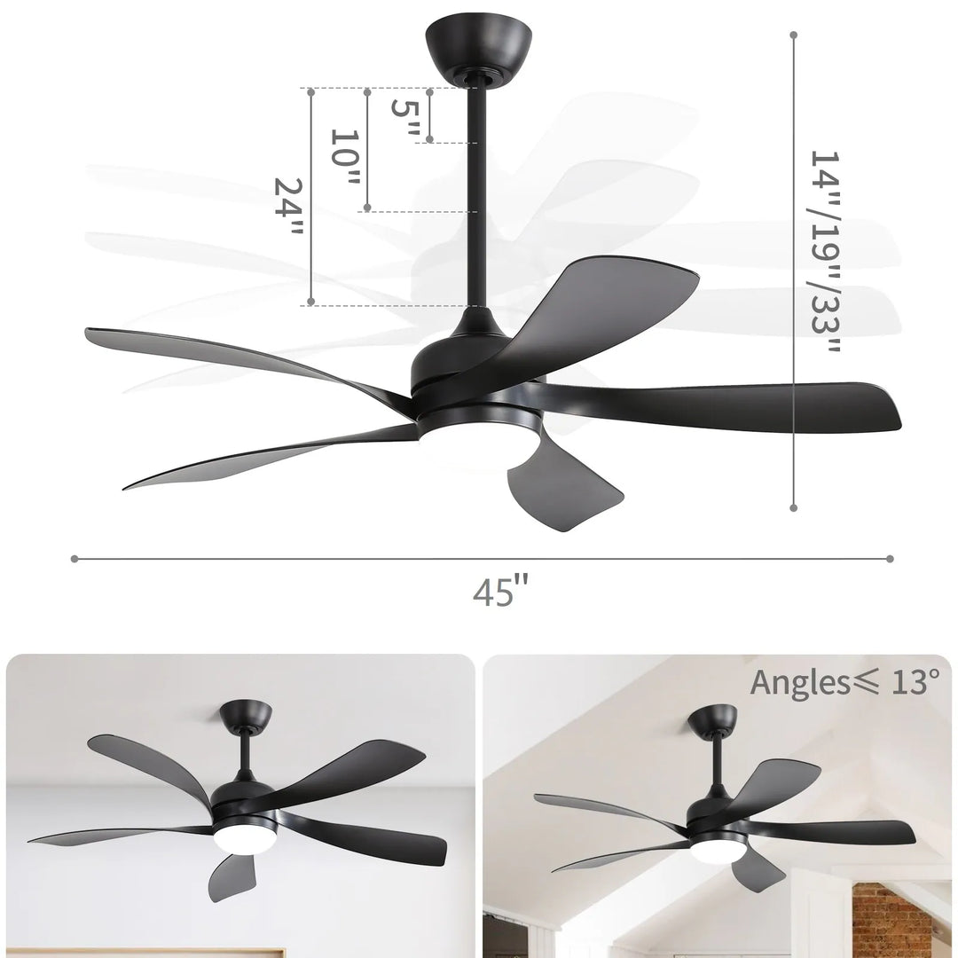 Sofucor 45/52 Inch Ceiling Fan with Remote & Lights Quiet DC Motor 5 Blade High CFM Modern Fan