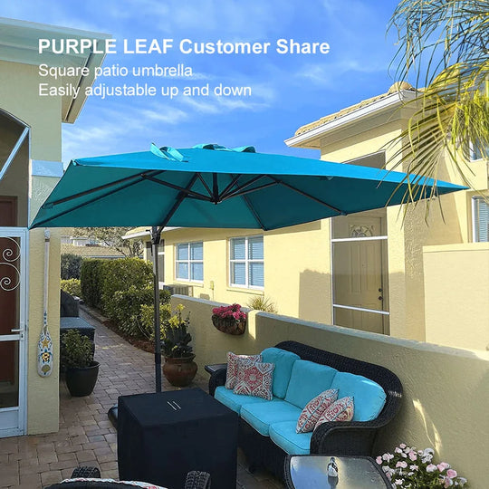 9 Ft Square 360 Degree Rotation Patio Cantilever Umbrella