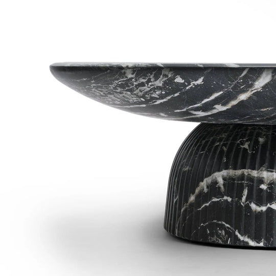 Maddox Single round Coffee Table Stone Marble Effect