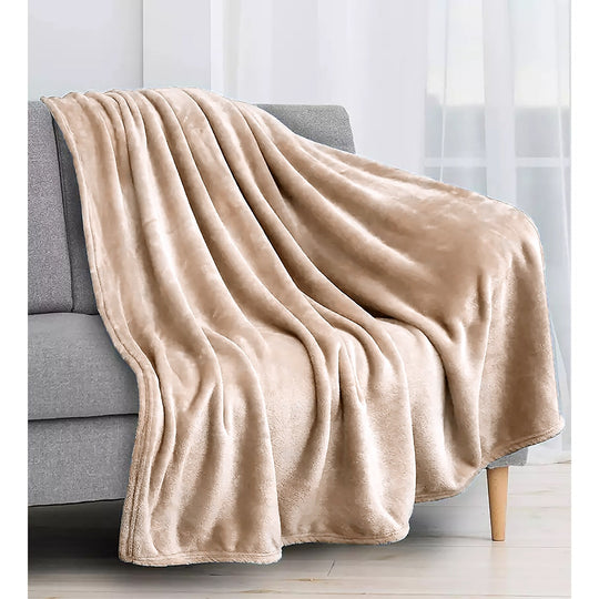 Cozy Microfiber Extra Soft Solid Color Throw Bed Blanket