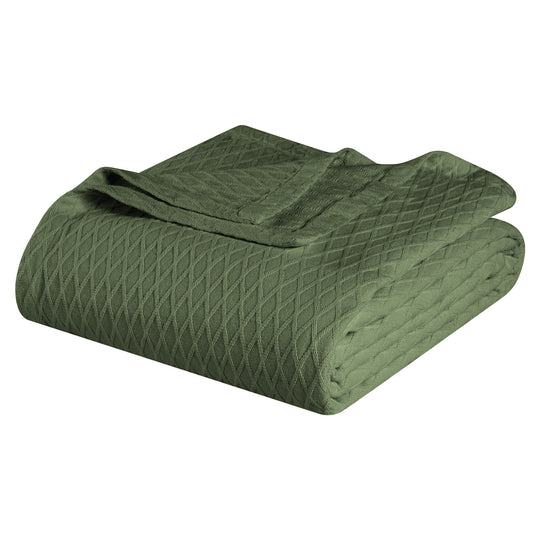 Diamond Weave All-Season Bedding Cotton Blanket