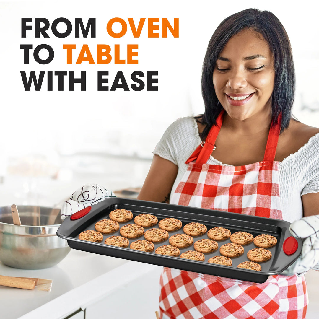 3-Piece Premium Nonstick Oven Baking Pan Set - Set of 3
