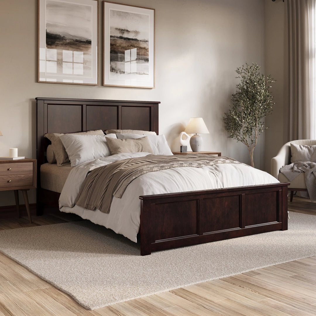 Charlotte Solid Wood Low Profile Platform Bed with Matching Footboard