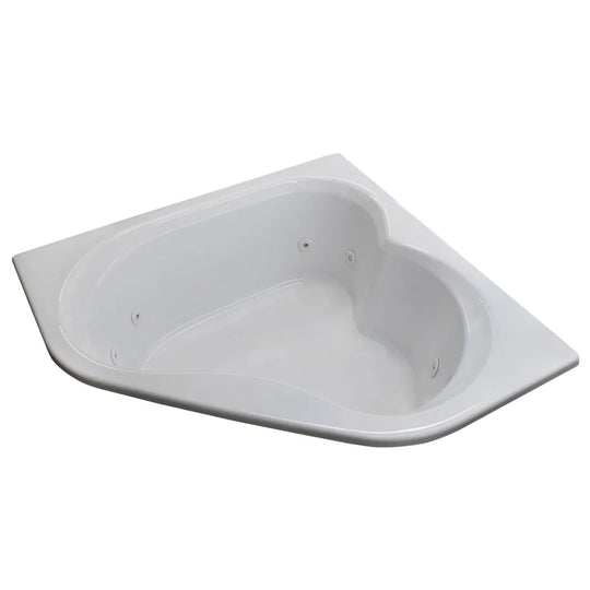 Cascade 60 X 60 Corner Whirlpool Jetted Bathtub in White