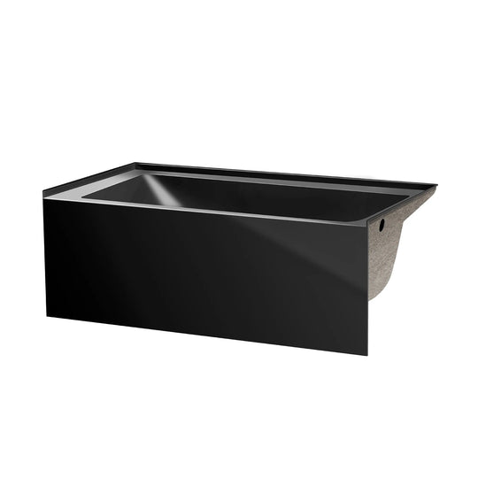 Acrylic-Fiberglass Soaking Bathtub, White. Alcove/Apron Front