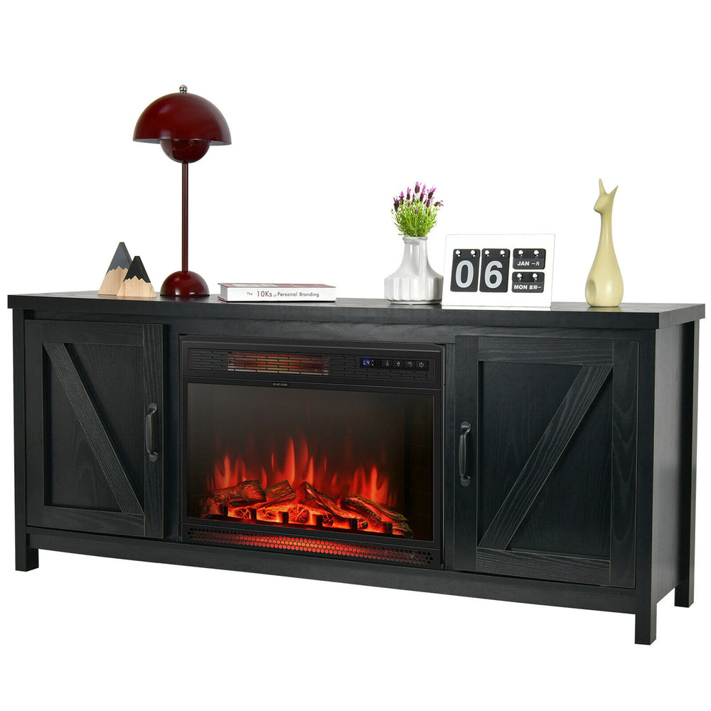 59'' Fireplace TV Stand W/ 25'' 1350W Electric Fireplace Heater
