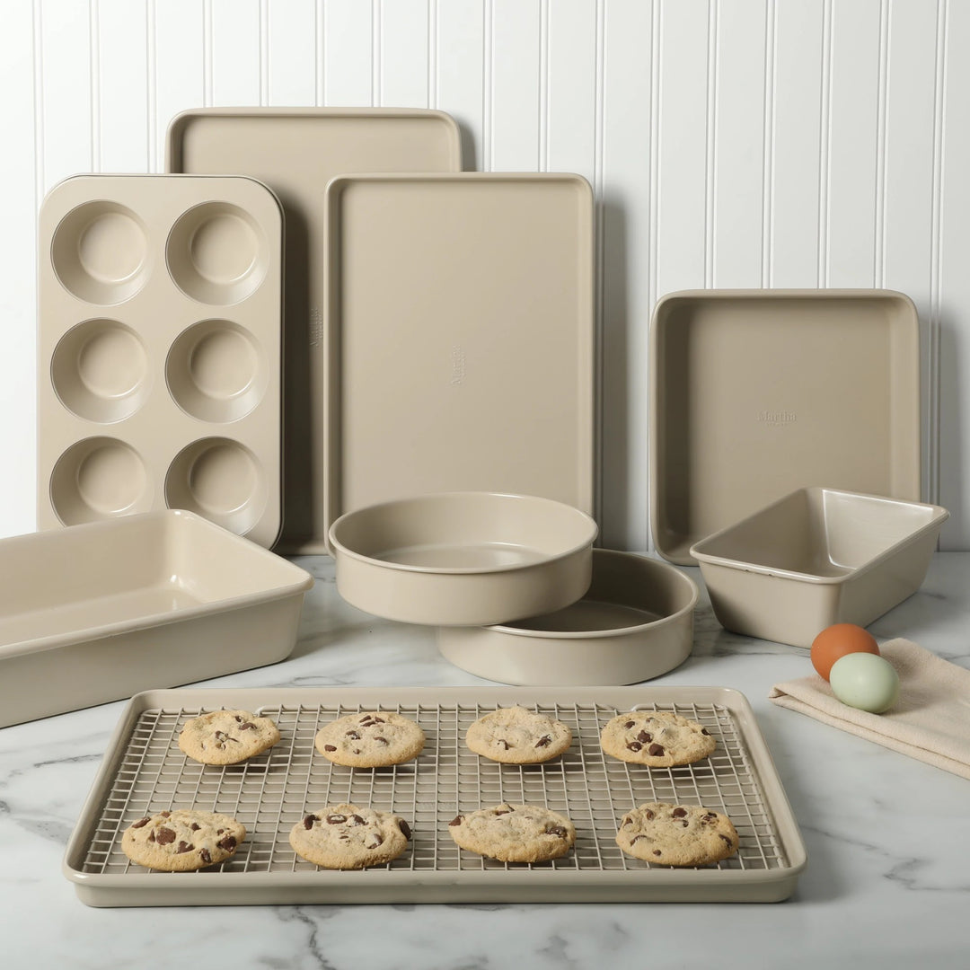 Gallen 10 Piece Baking Pans Ceramic PFA Free Non Toxic Non Stick Bakeware Set