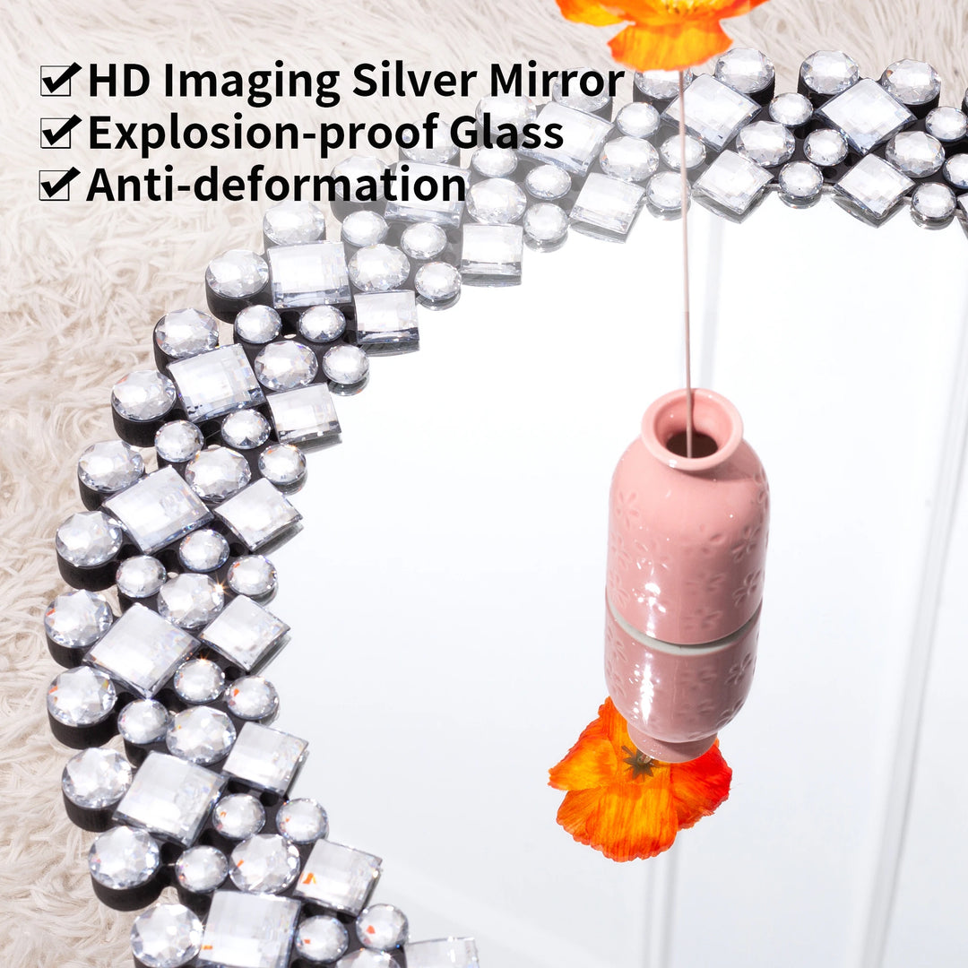 Crystal Accent round Wall Mirror