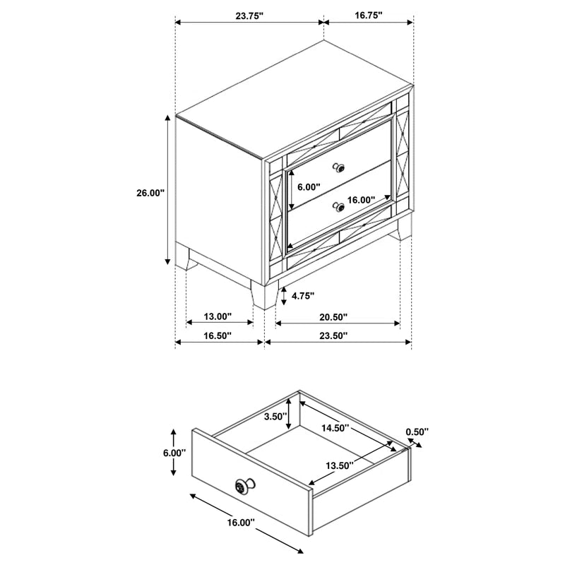 Leighton 2-Drawer Nightstand