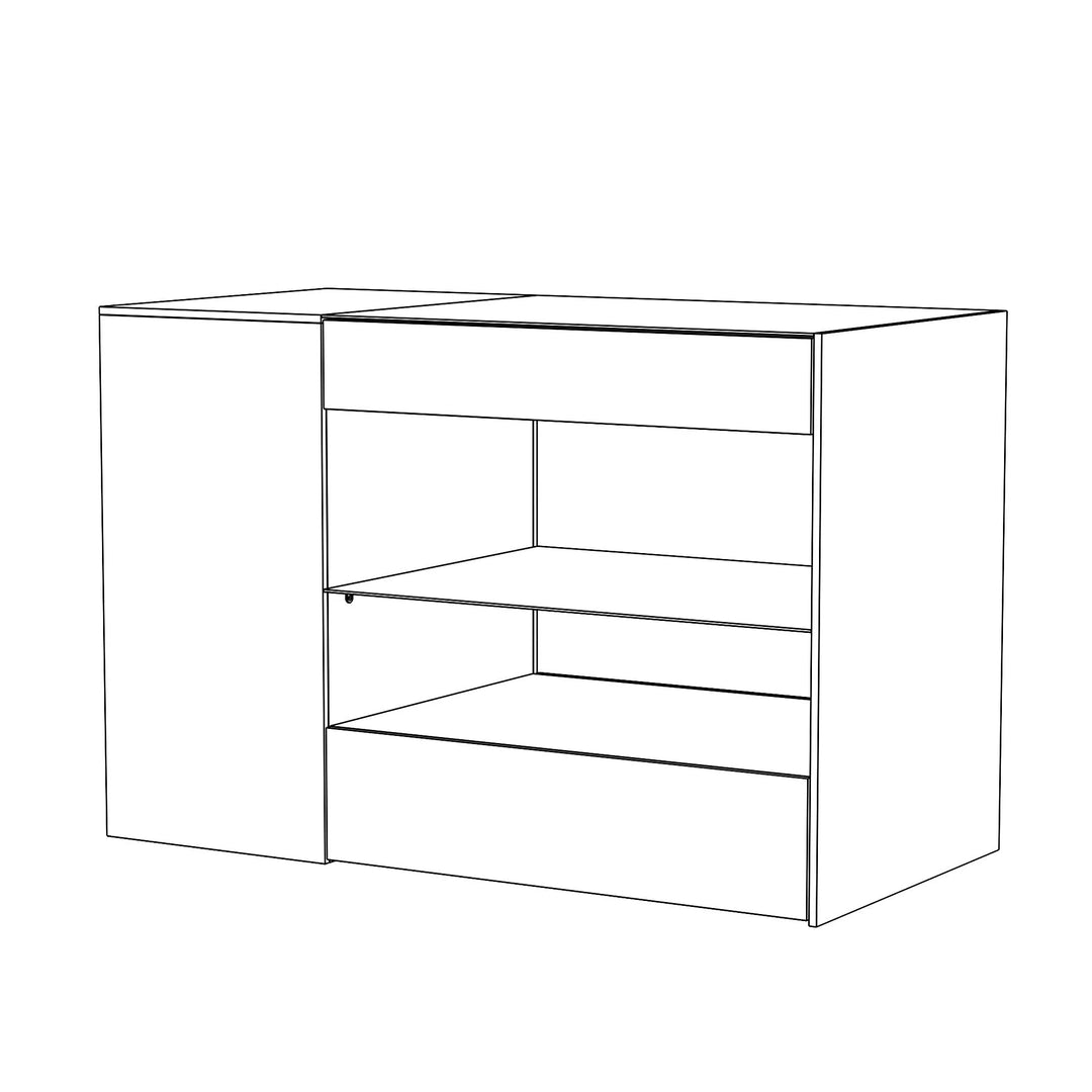 HOMELAVY Glass-Top Closet Organizer White Dressing Island Ample Storage Dresser Cabinets
