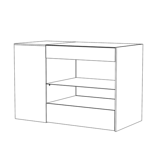 HOMELAVY Glass-Top Closet Organizer White Dressing Island Ample Storage Dresser Cabinets