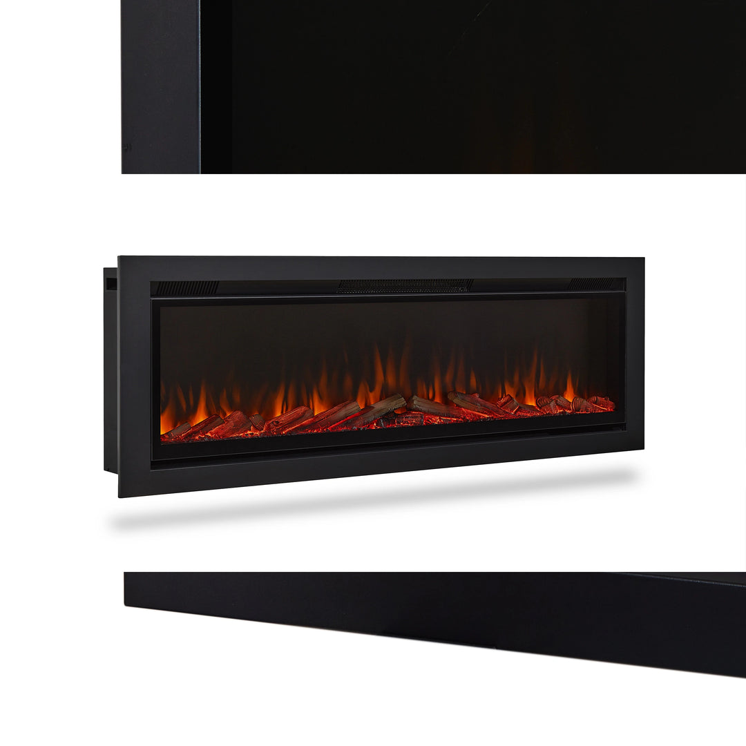 65" Wall Mounted/Recessed Electric Fireplace Insert by