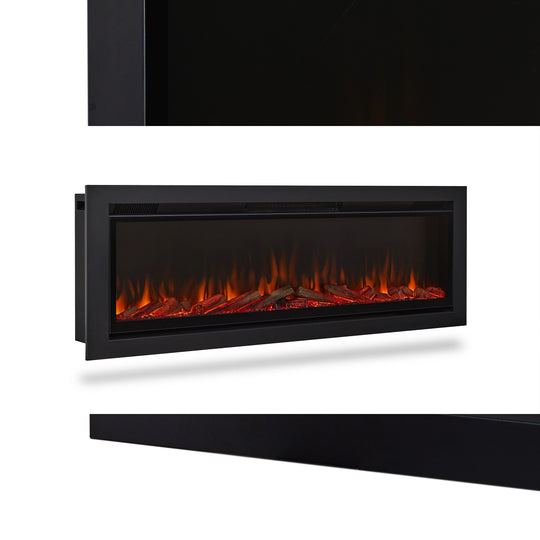65" Wall Mounted/Recessed Electric Fireplace Insert by