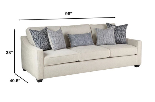 Cherisse 96" Tuxedo Arm Sofa with Reversible Cushions