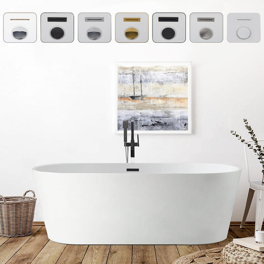 54" Acrylic Freestanding Soaking Bathtub