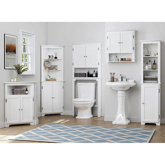 Bathroom Cabinet Wall Mounted, Wood Hanging Cabinet, Wall Cabinets with Doors and Shelves over the Toilet for Bathroom