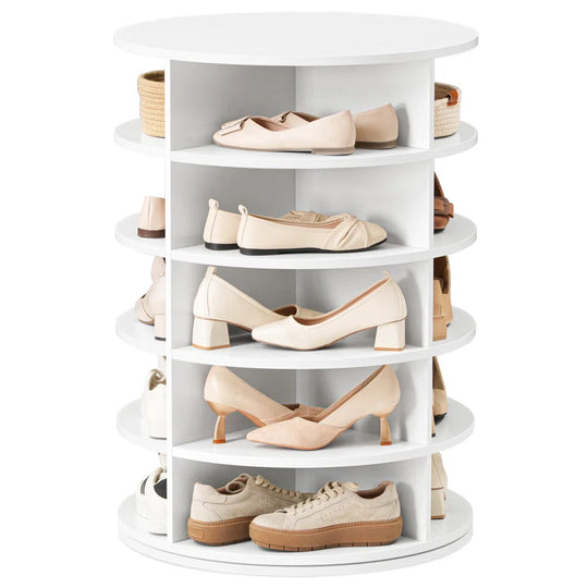 Yasmani 20 Pair Rotating Shoe Rack, Revolving Spinning Shoe Storage