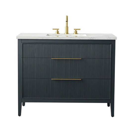 Bilroy Egremt 42'' Single Bathroom Vanity with Engineered Stone Top