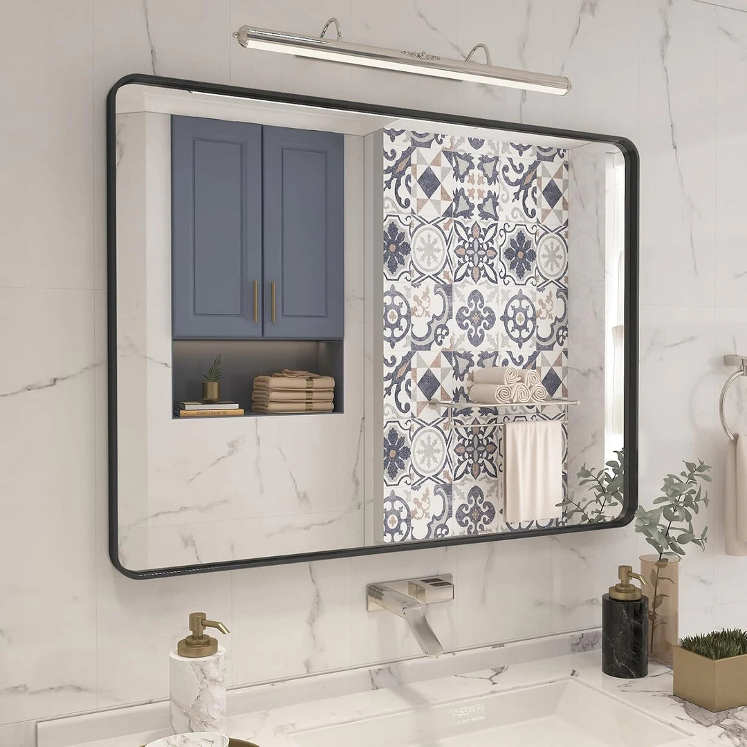 Aluminum Alloy Framed Tempered Glass Wall Decor Vanity Bathroom Mirror