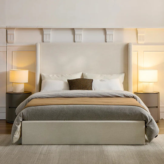 Carmen Upholstered Wingback Bed