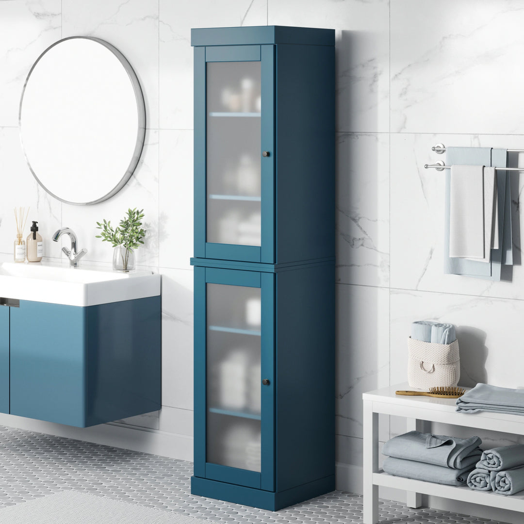 100% Solid Wood Bathroom Storage Cabinet, Adjustable Shelves, 16.5" Wide, 35.75" Tall