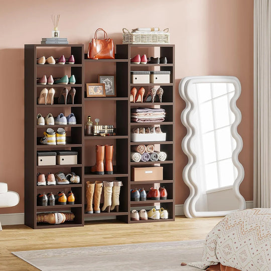 14-Tier Shoe Rack, 46 Pairs Freestanding Tall Entryway Shoe Organizer