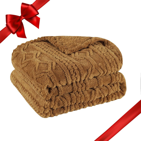 Arctic Boho Jacquard Plush Fluffy Fleece Blanket