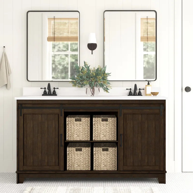 Braylen 60'' Double Bathroom Vanity with Vitreous China Top