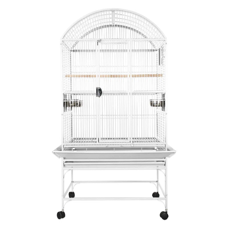 Cleveland 63'' Iron Dome Top Floor Bird Cage with Wheels
