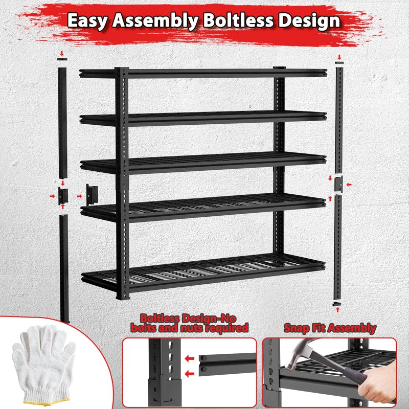 Rikuto Adjustable Heavy Duty Metal Shelving Unit for Garage,Pantry,Storage,Toolsheds, Warehouses