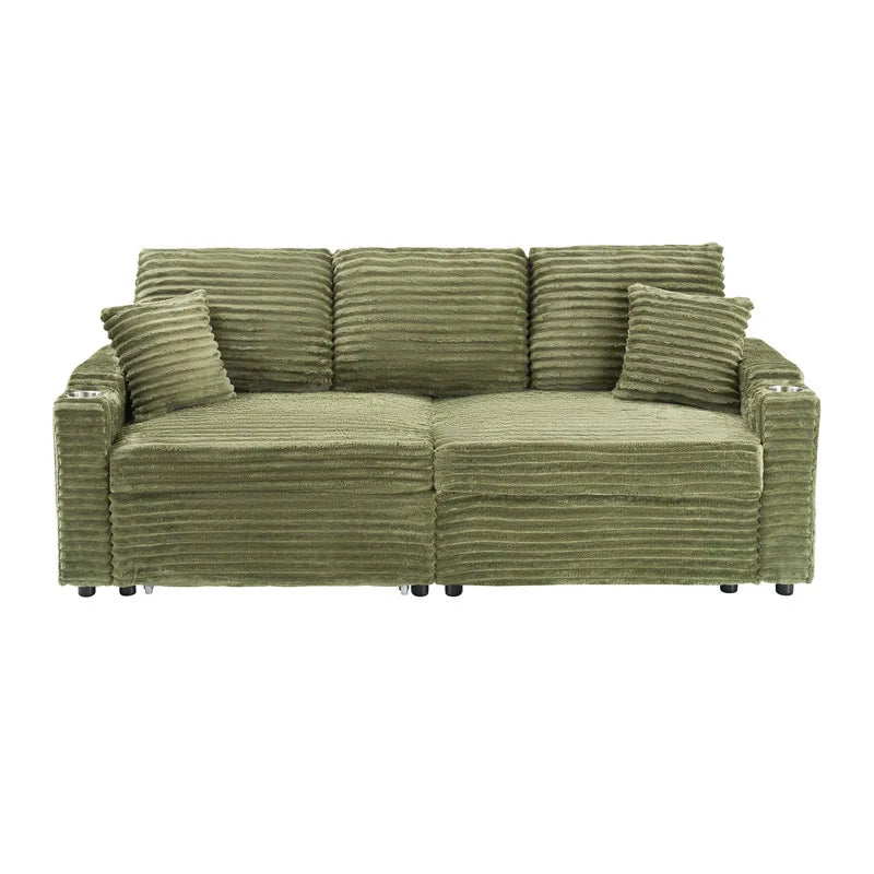 80" Cordylona Sofa, Cup Holder, Ottoman Storage