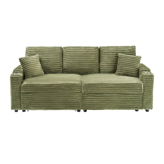 80" Cordylona Sofa, Cup Holder, Ottoman Storage