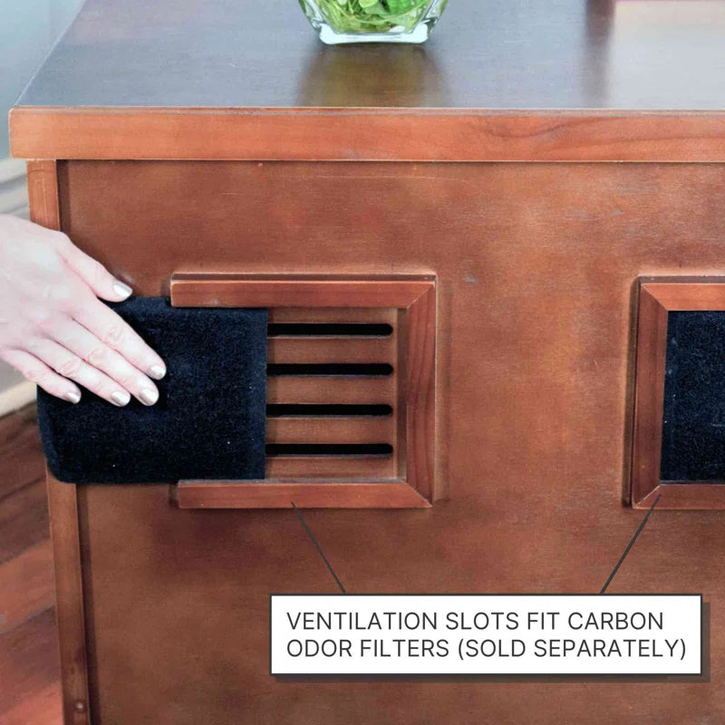 The Refined Litter Box - Wood Cat Litter Box Enclosure Cabinet with Drawer, Cottage Style