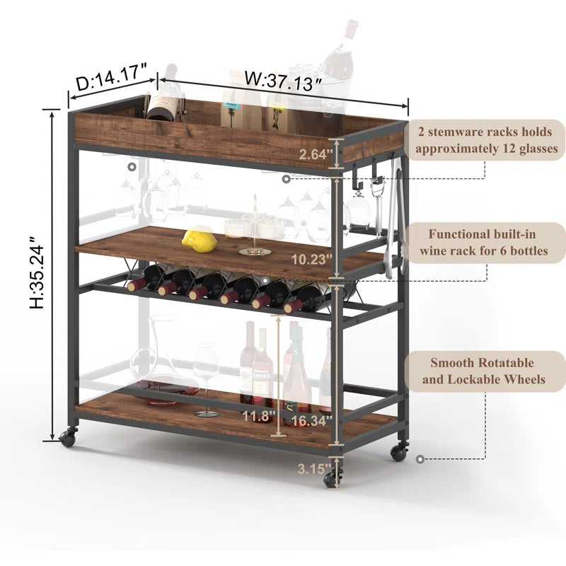 Aust Metal Bar Cart