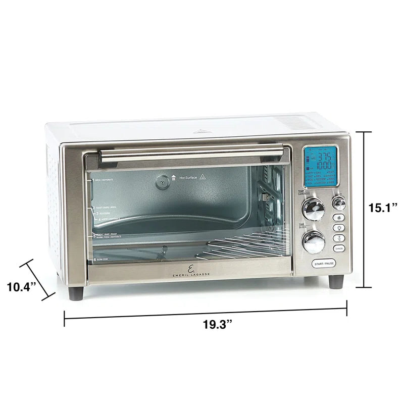 Everyday 360 Stainless Steel Air Fryer, 360° Quick Cook Technology, XL Capacity, 9-In-1, 12 Pre-Set Cooking Functions Including Bake, Rotisserie, Broil, Pizza, Slow Cook, Toaster