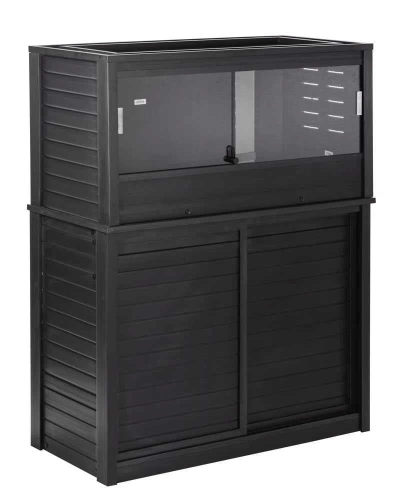 Ecoflex Large Reptile Enclosure with Matching Cabinet Stand Set in Black