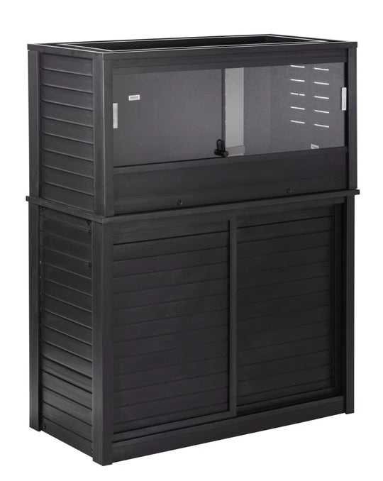 Ecoflex Large Reptile Enclosure with Matching Cabinet Stand Set in Black