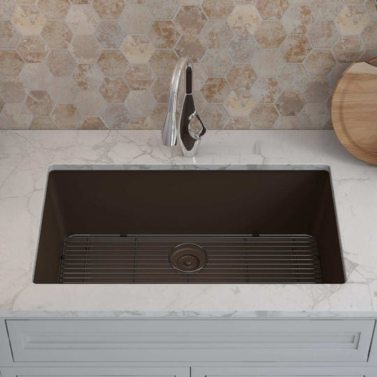 Drop-In Quartz 32 Inch Single Bowl Kitchen Sink Kit - 32"X19"