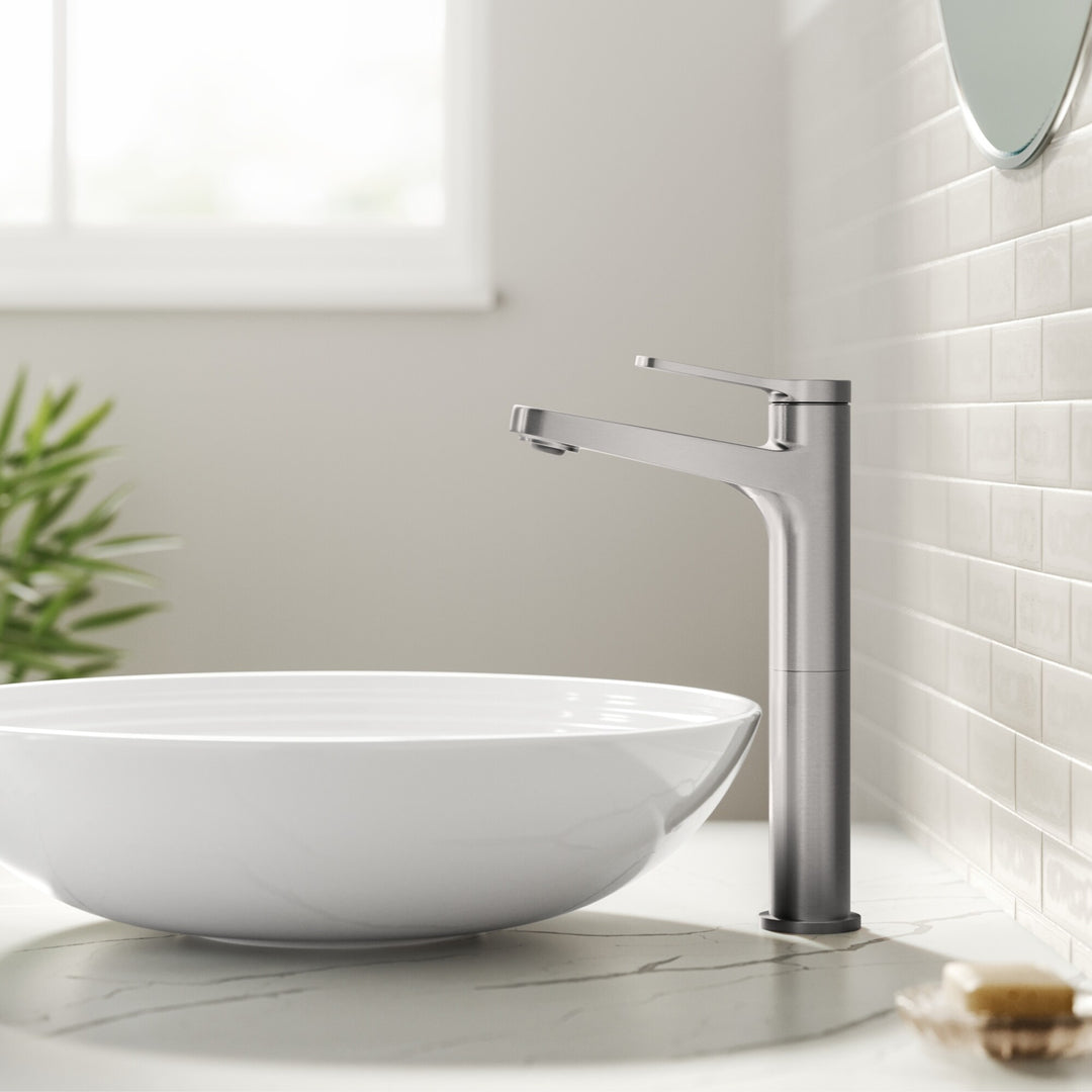 Indy Single Handle Vessel Bathroom Faucet with Pop up Drain