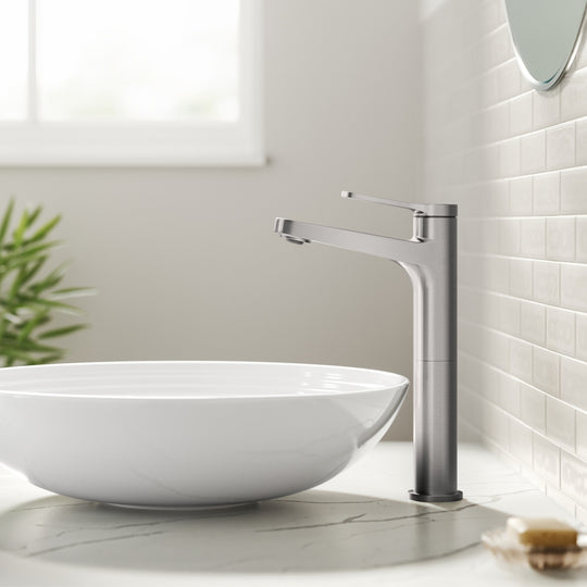 Indy Single Handle Vessel Bathroom Faucet with Pop up Drain