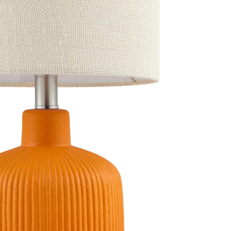 Fluted Ceramic Table Lamp (H18.25" X W10" X D10")