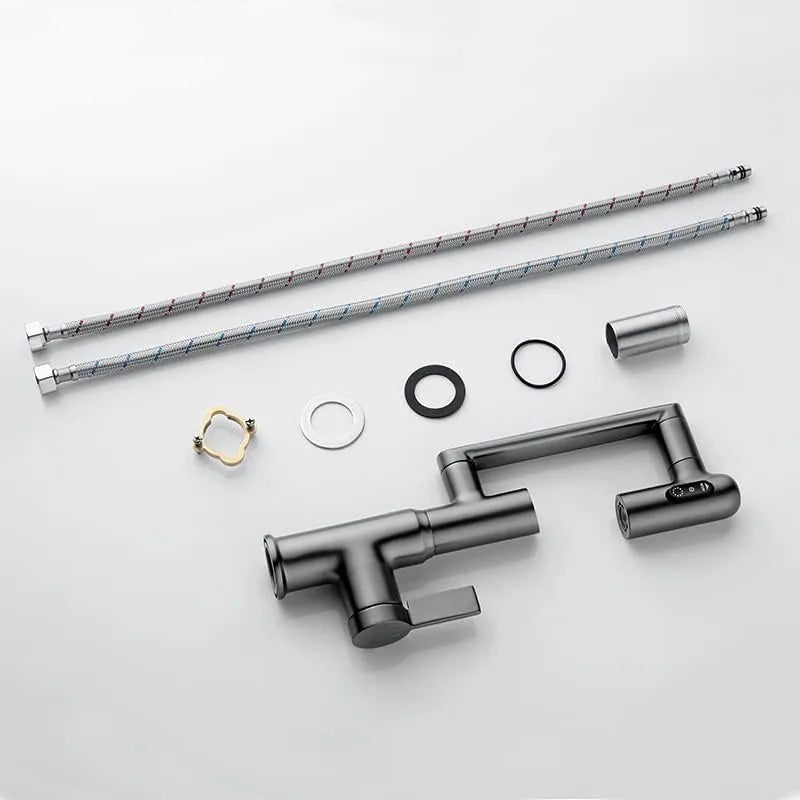 Rotatable Bathroom Faucet with Temperature Display in Fahrenheit (Batteries-Free), BF2204
