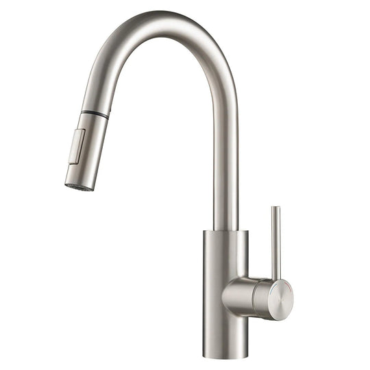 2-Function 1-Handle 1-Hole Pulldown Sprayer Brass Kitchen Faucet