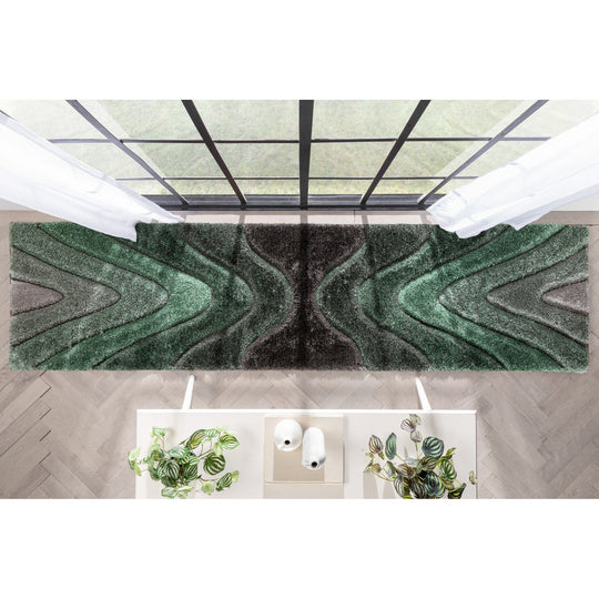 San Francisco Luz Geometric Modern Carved Shag Area Rug