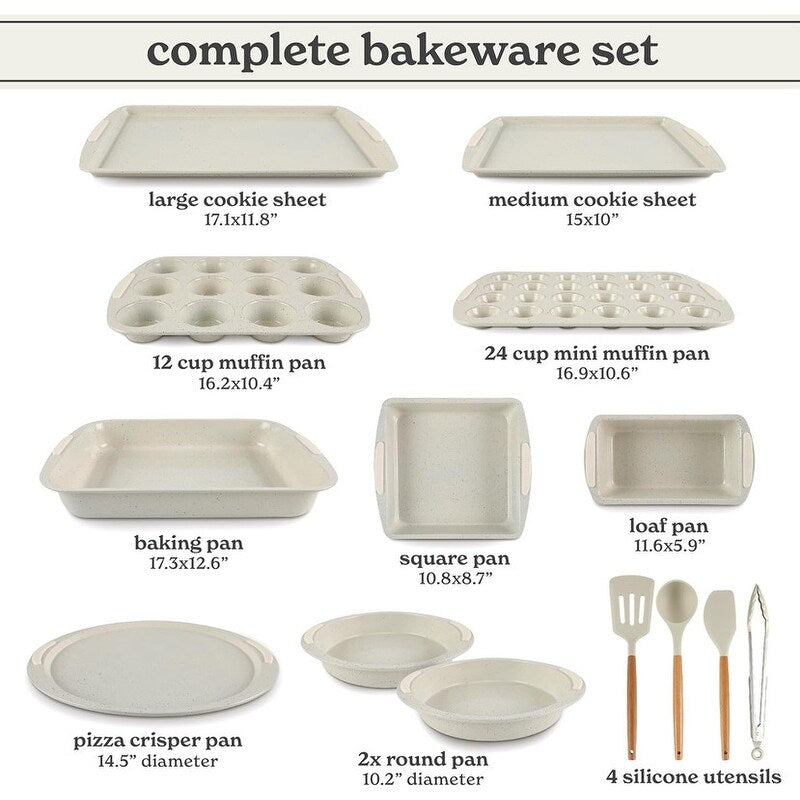 Nonstick Stackable Bakeware Set - Heavy Duty, Durable, Easy Release Baking Set, 10 Pcs
